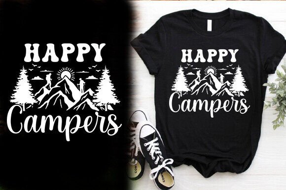 HAPPY CAMPERS VECTOR TSHIRT DESIGN Review
