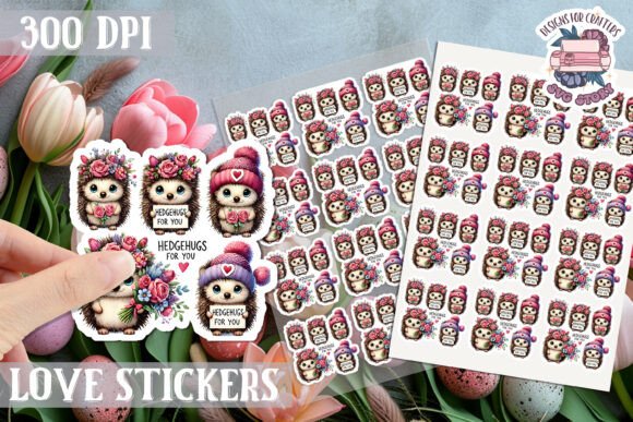 Sticker Valentine's Cute Animals PNG